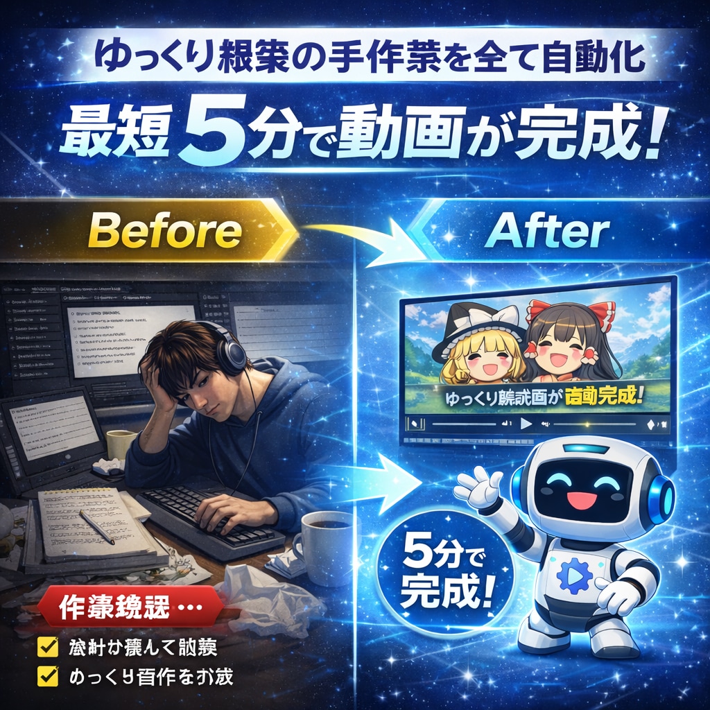 YMM4/ゆっくりの自動編集ツールを体験できます 初心者でも数分で動画制作。話題の自動編集ツールをお得に試そう イメージ4