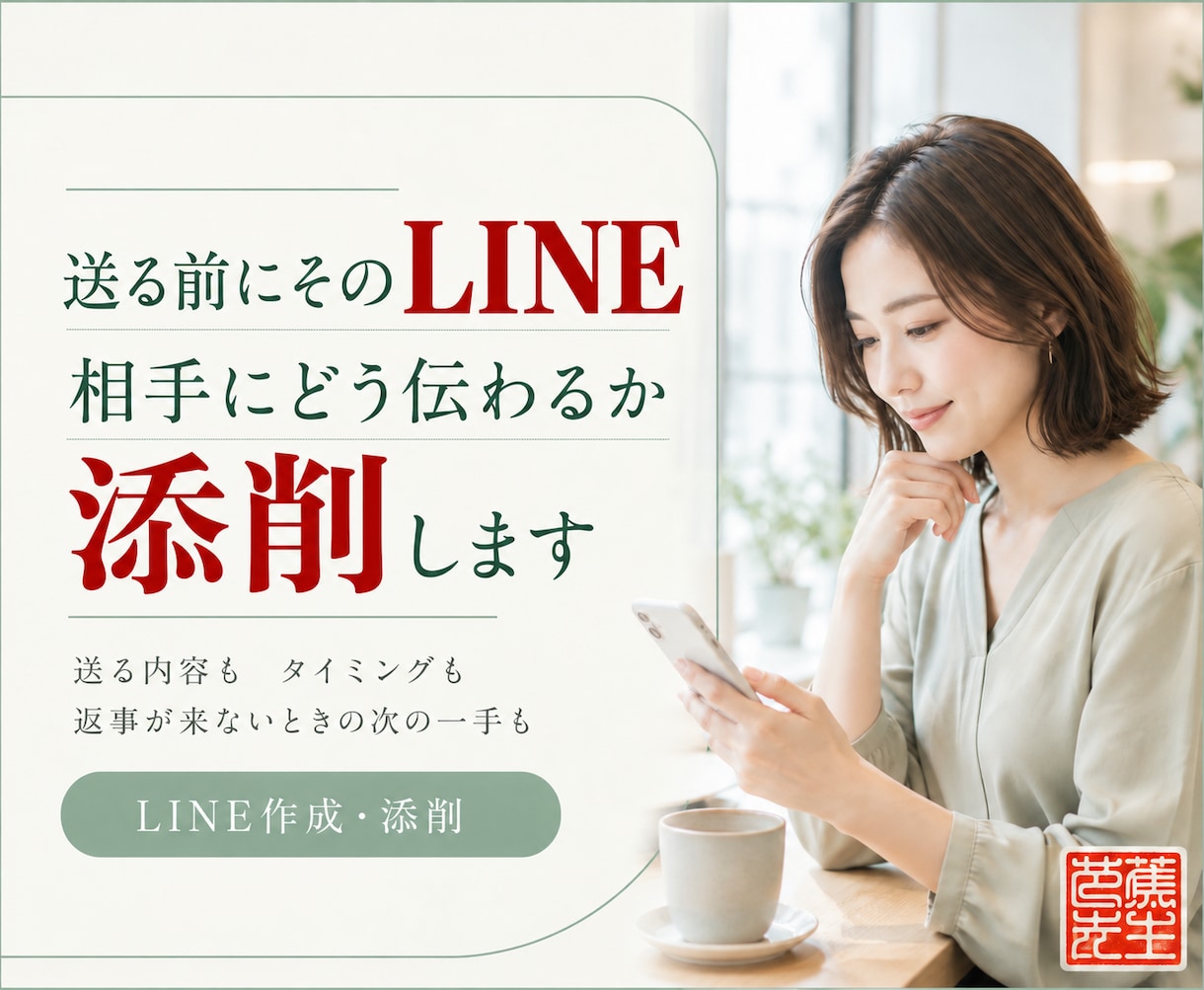 送る前にそのLINE　相手にどう伝わるか見極めます 送る内容も　タイミングも　返事が来ないときの次の一手も イメージ1