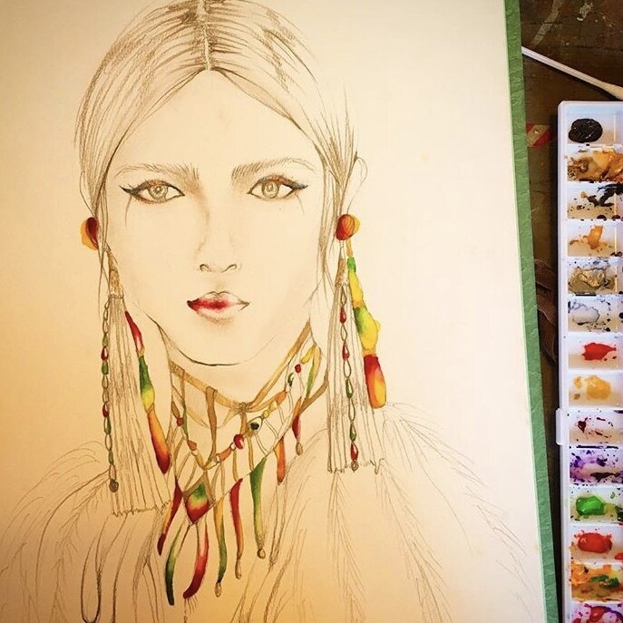 水彩画を使用して絵を描きます ファッションデザイン画、小物、イラスト等 イメージ4