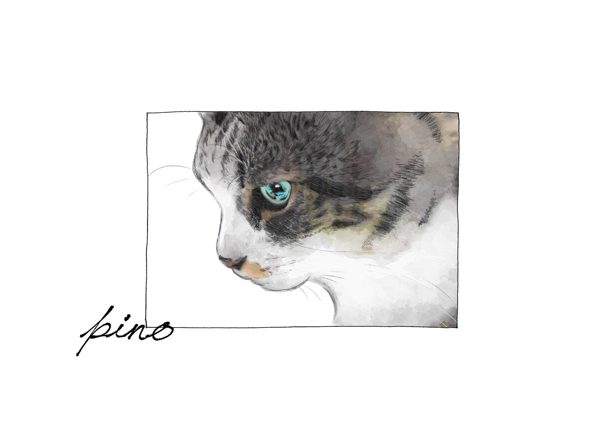 動物のご家族にがおえを作成します 完成画像でオリジナルグッズ、LINEスタンプ作れます！ イメージ2