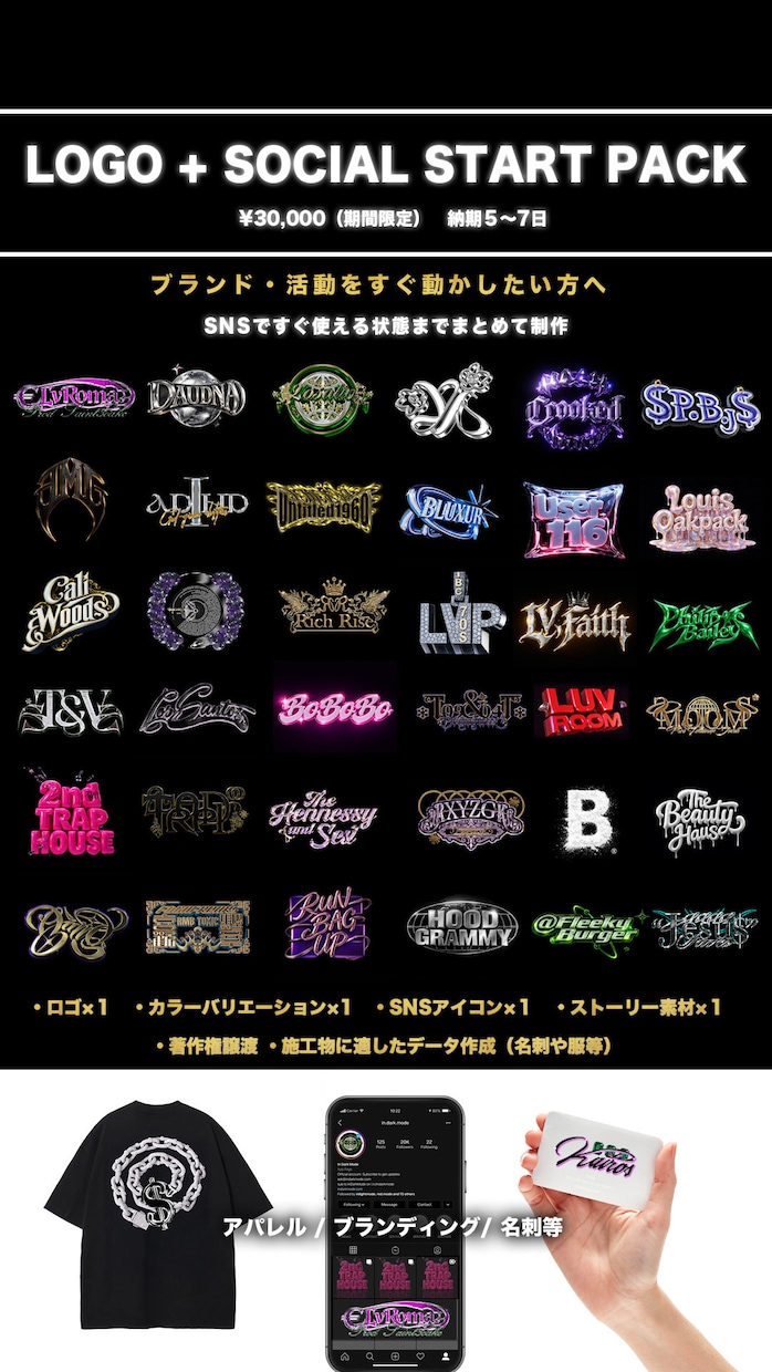 限定価格！ロゴ制作から収益化までまとめてします 期間限定で通常60,000以上のサービスを半額提供します。 イメージ1