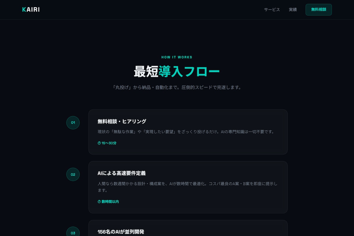 超速納品 プロ仕様LP・ポートフォリオ制作ます AI開発チームが相場の半額＆最短翌日で納品します イメージ4