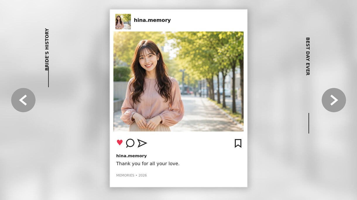 インスタ風プロフィールムービーを制作します 投稿をめくるような結婚式ムービーをお届けします イメージ5