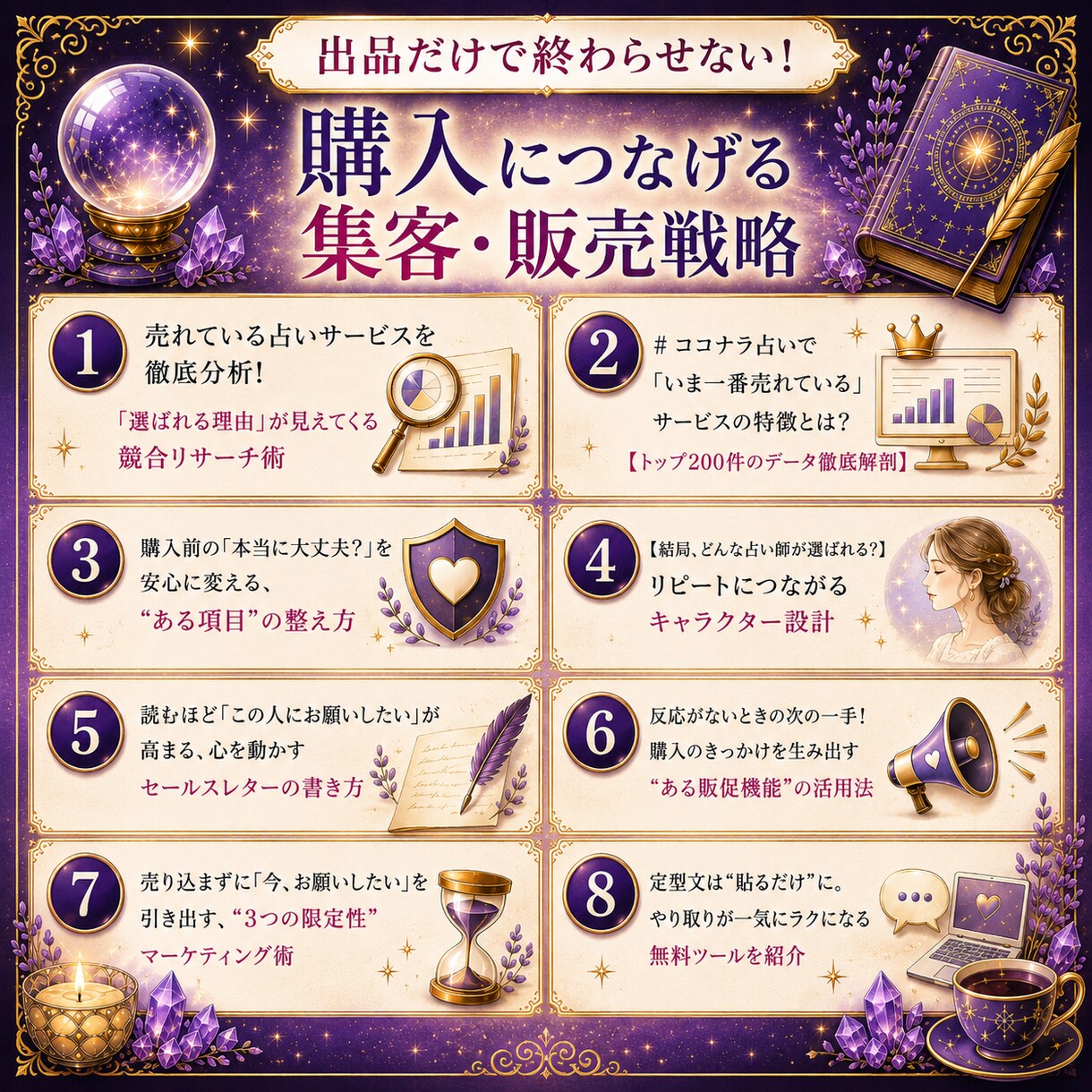 占い師向けコンサル講座┃売れない悩みを解消させます 売り上げUPにつながる集客・販売戦略の全ノウハウを伝授します イメージ5