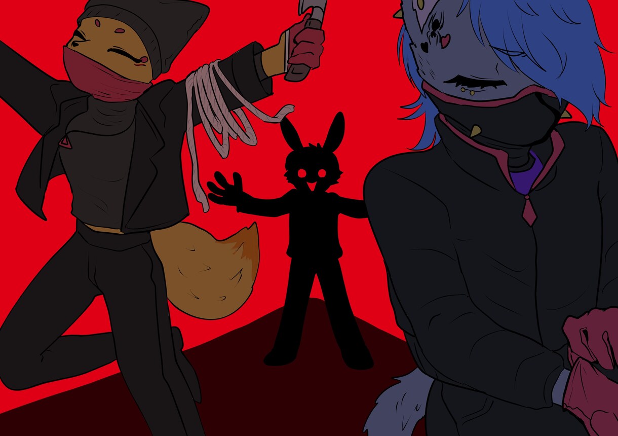 メルヘンでダークなMVイラストお描きします 【地雷系・量産型・ピエロ・サーカスモチーフ人外・マスコット】 イメージ5