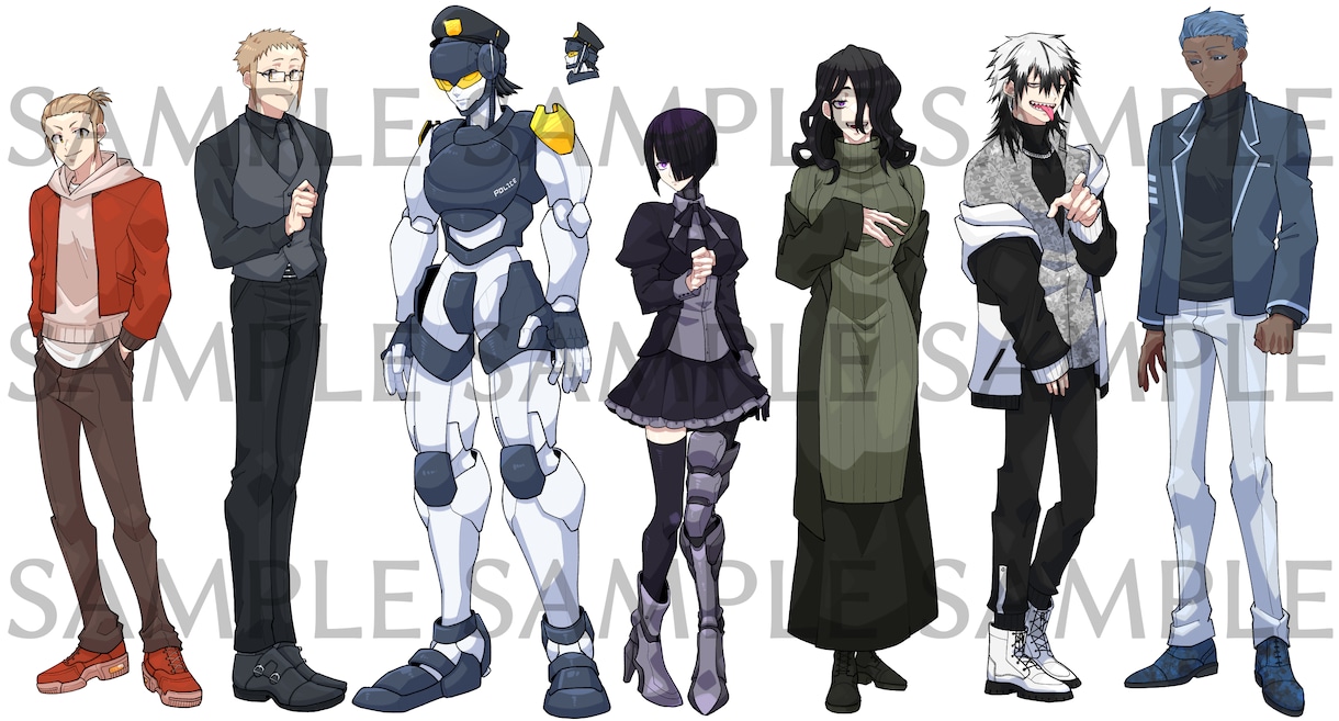 TRPG・Vtuber等◎胸上～全身立ち絵描きます 老若男女・人外・ロボ等幅広くお任せください！ イメージ2