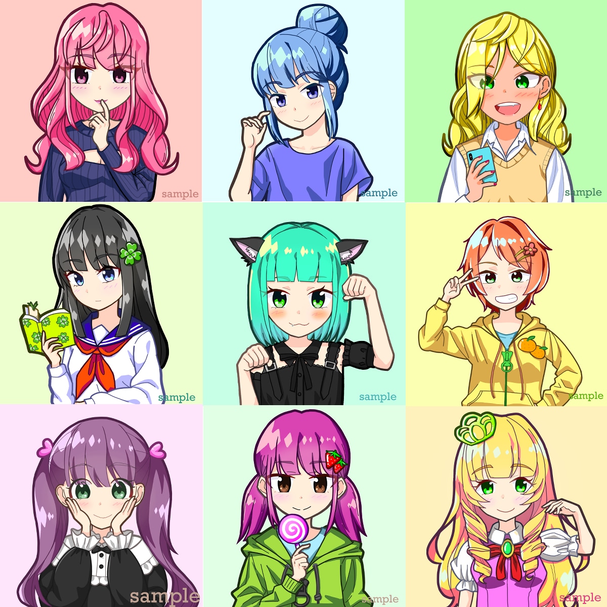 可愛いSNSアイコン作成します バリエーション豊富！！個性的で可愛いキャラクター描きます！！ イメージ1