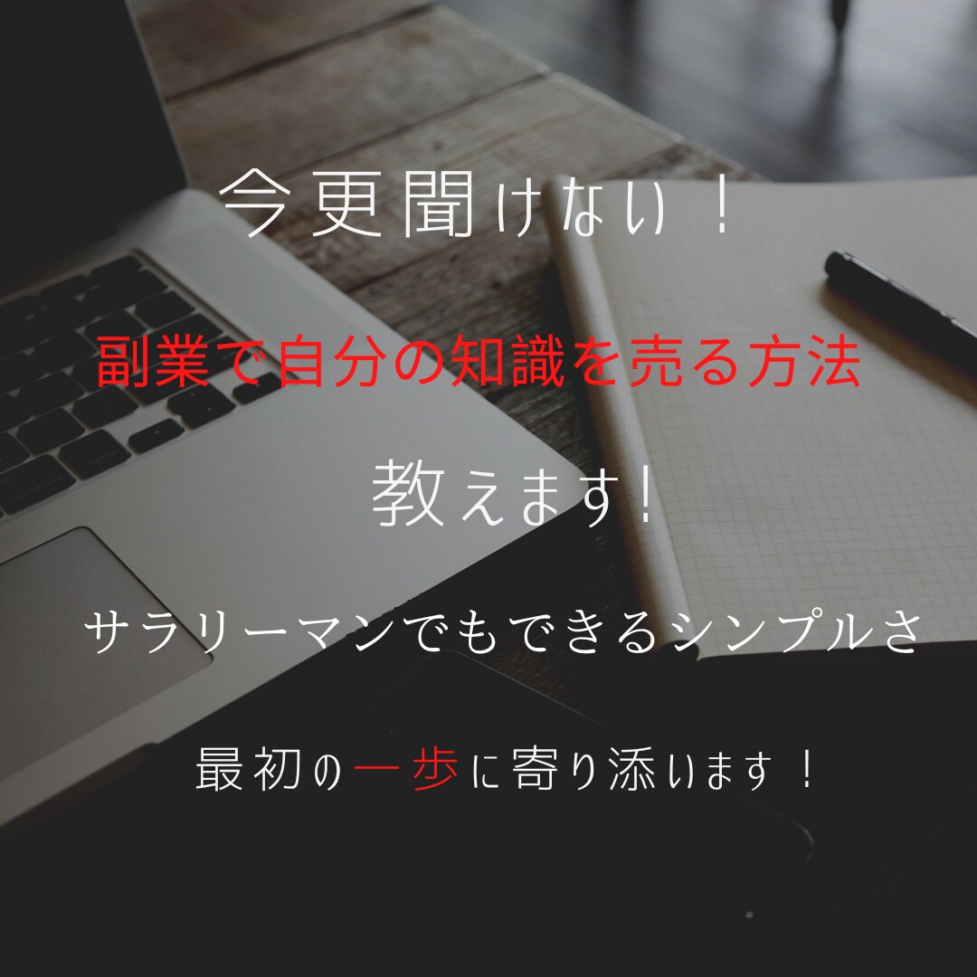 今さら聞けない！副業で自分の知識を売る方法教えます サラリーマンでもできるシンプルな副業のコツを知りたい方へ イメージ1
