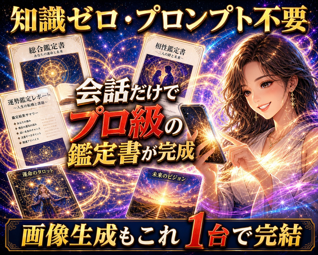 スマホ１台で！2026最新AI画期的な占いをします 会話で占う98％自動化新時代のAIで占術は無限大！初心者でも イメージ3