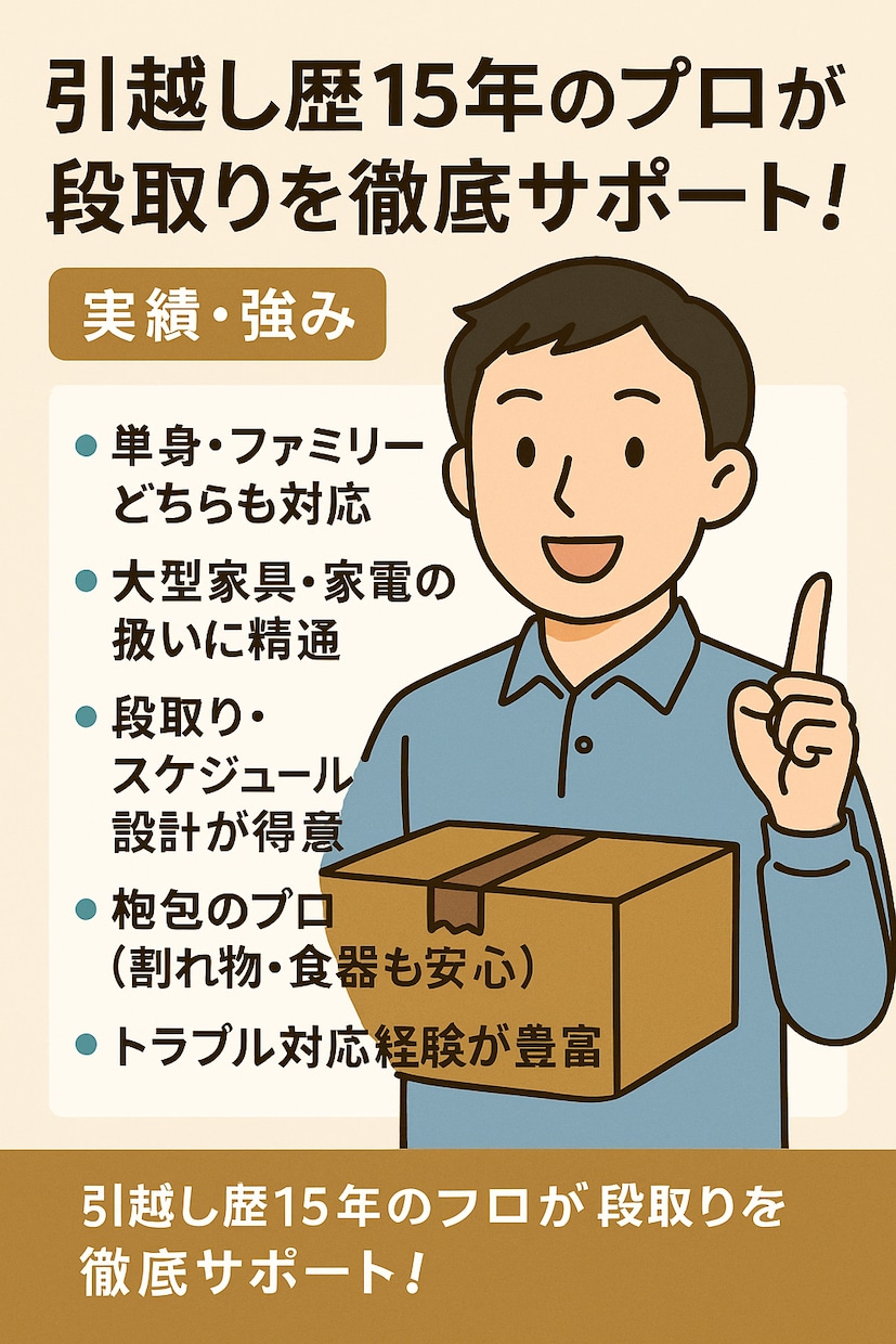 引越しの段取り・荷造りをサポートします 片付けが進まない不安を安心へ変えます！ イメージ3