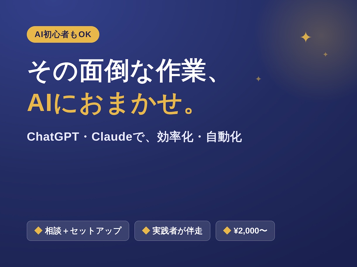 面倒な作業をChatGPTで自動化・時短します その作業、AIに任せてもっとラクにしませんか？ イメージ1