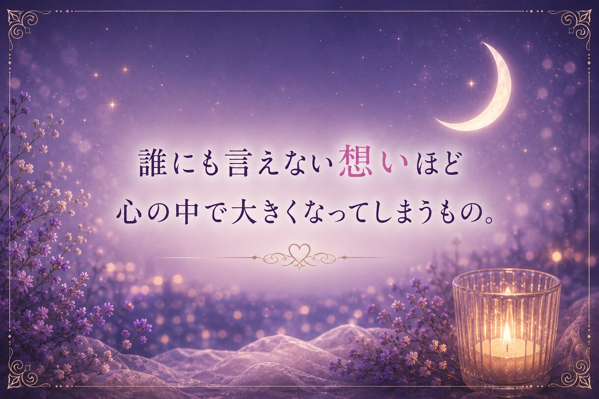 誰にも言えない恋｜相手の気持ちを丁寧に読み解きます 苦しい恋のお悩みに優しく寄り添い鑑定します イメージ2