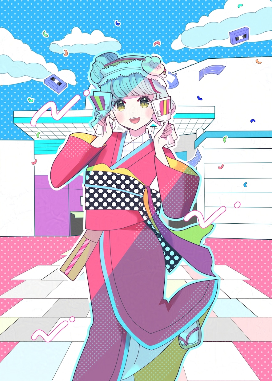 ご当地キャラクターの背景付き１枚イラスト描きます ポップで可愛いご当地イラストを活用しませんか？ イメージ2