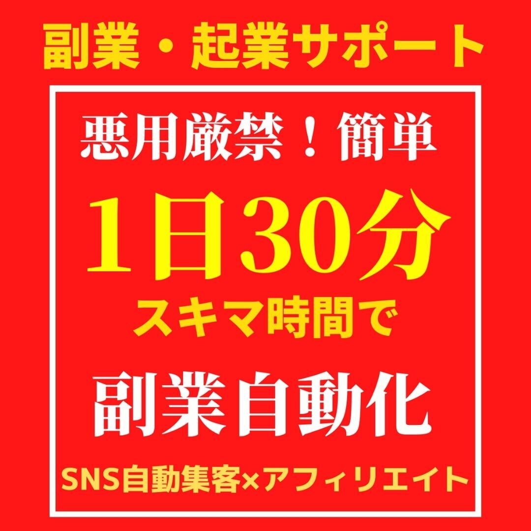 1日30分！SNS×無料ツールで副業自動化教えます スキマ時間を有効活用→アフィリエイト自動販売の仕組みを伝授 イメージ1