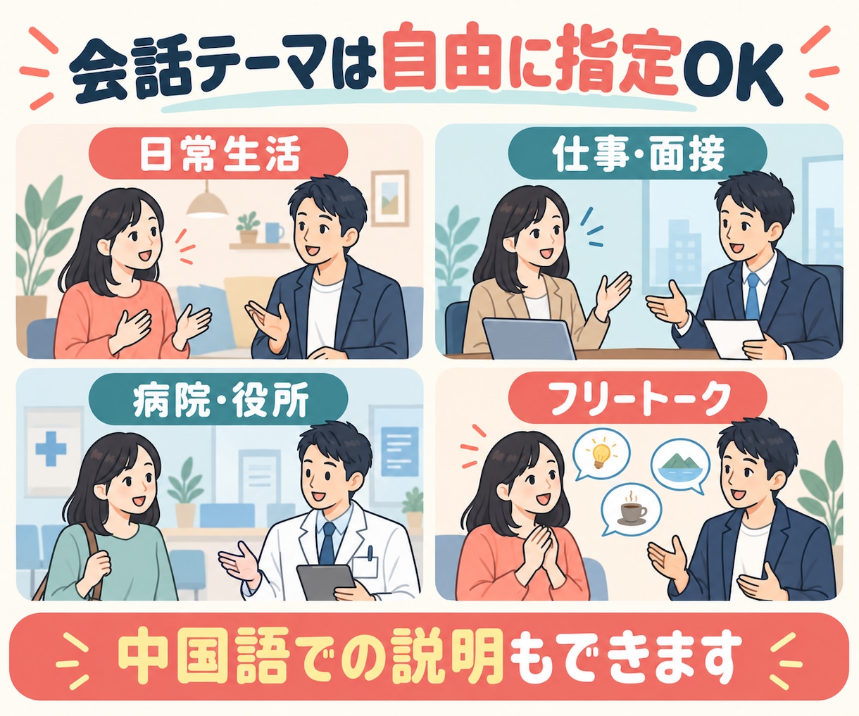 JLPT合格後の日本語会話を練習しますます 試験の日本語を実際に話せる日本語へ変えます イメージ2