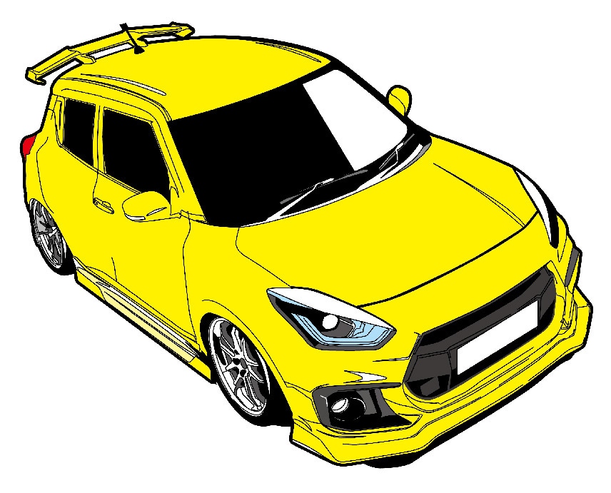 自動車をシンプルなタッチで描きます Tシャツやキーホルダーなどノベルティにも使えるイラストです。 イメージ2