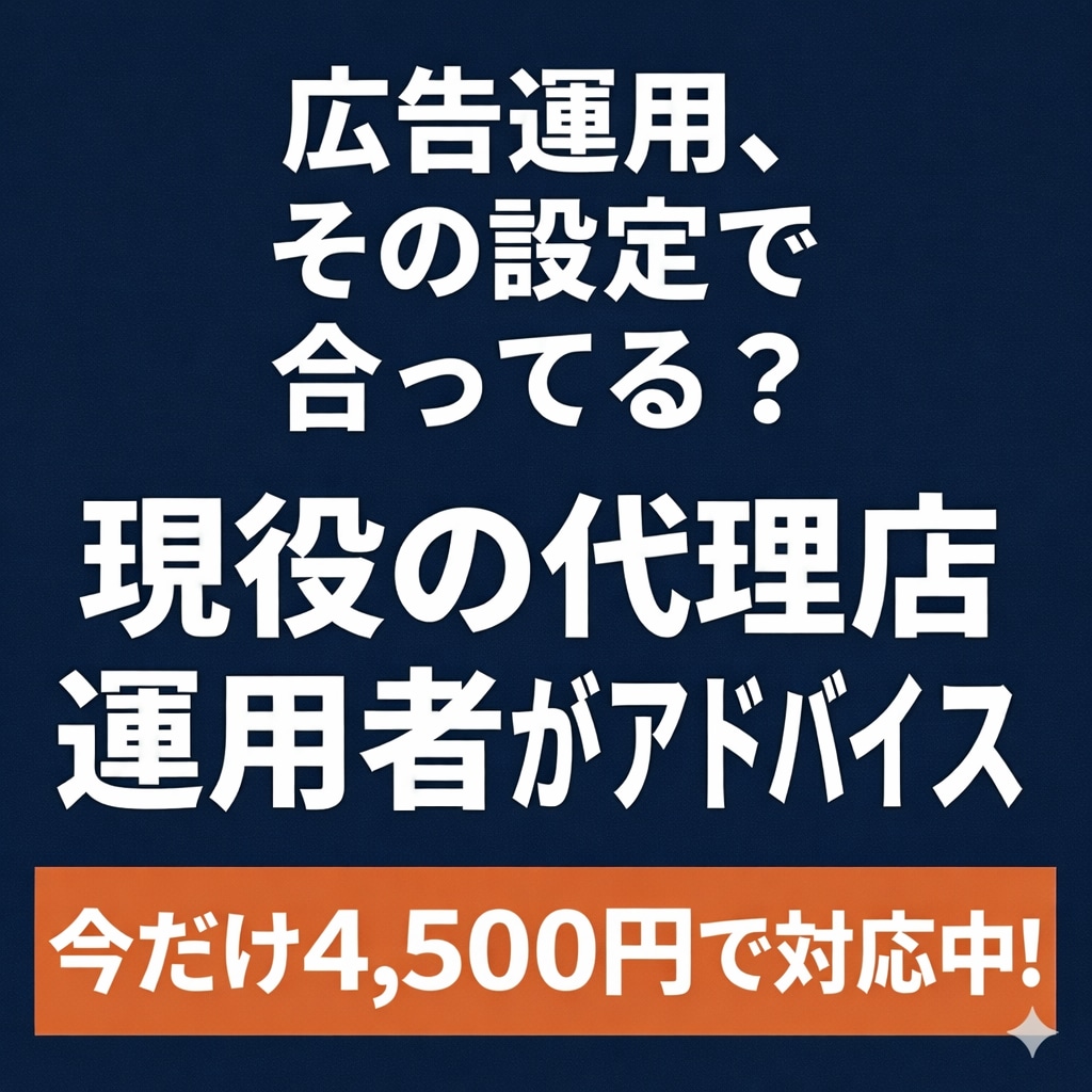 Google広告の設定・運用のアドバイスをします 運用5年目のプロが、この設定で合ってる？を画面を見ながら解消 イメージ1
