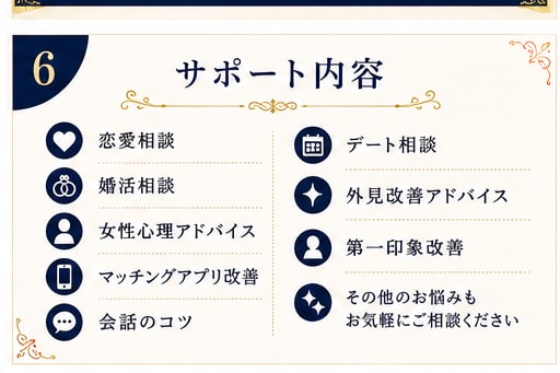 40歳以上の男性へ✴︎恋愛・婚活サポートします 外見・内面の印象を改善して魅力アップ！理想の出会いへ イメージ7