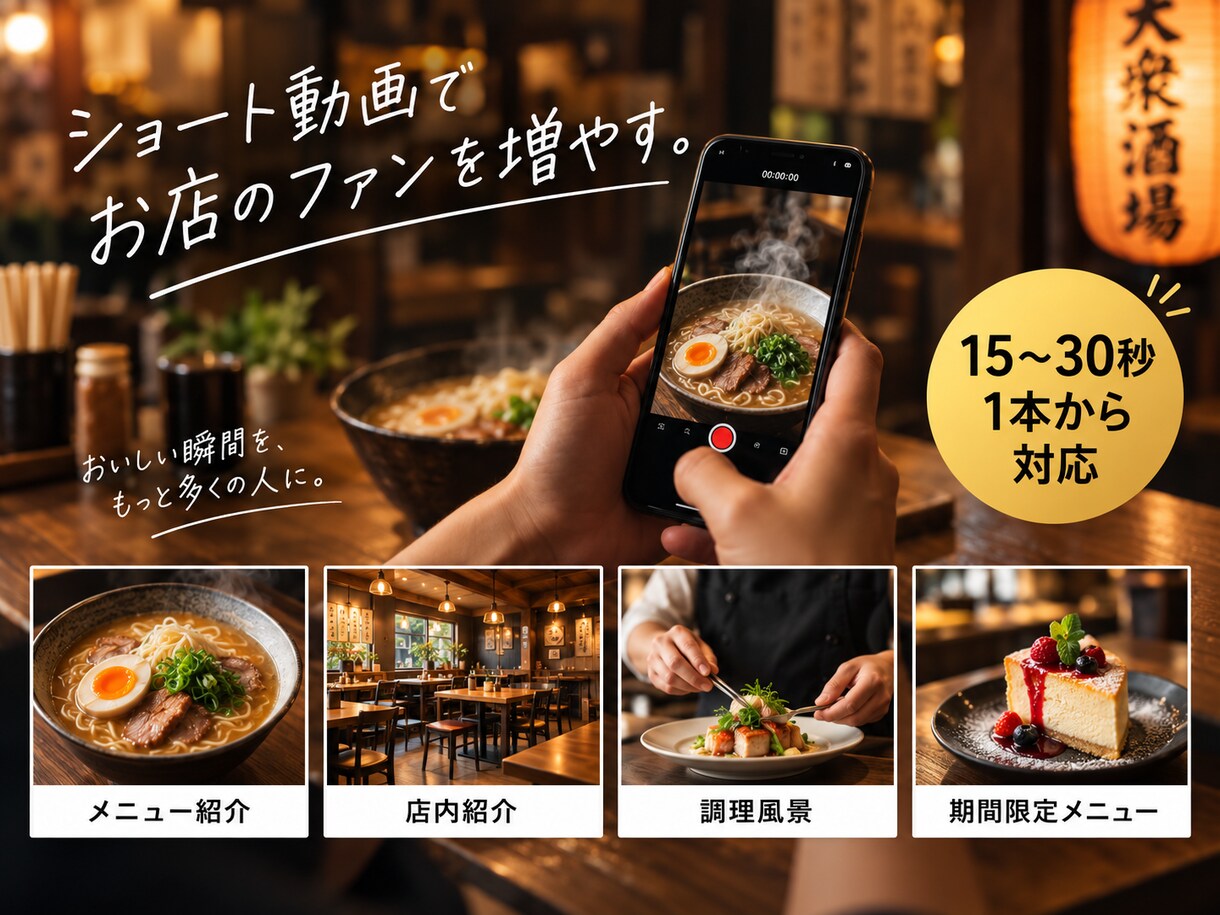 飲食店専門｜リール動画編集しますます 料理の魅力が伝わる縦型ショート動画を作成します イメージ3