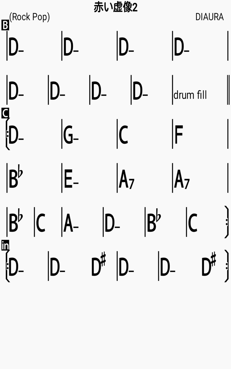 あなたの弾きたい曲、シンプルなコード譜作ります バンドや弾き語りをしたい耳コピできない。譜面見て練習したい方 イメージ2