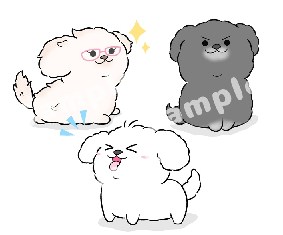 モノクロ&カラー！ゆるかわ線画イラスト描きます 商用利用可！シンプルでかわいいアイコンいかがですか？ イメージ7