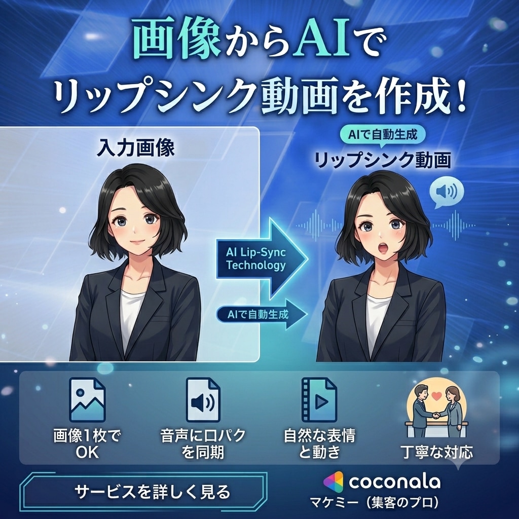 リップシンク動画作ります AIで自然なリップシンクの動画を作ります イメージ1