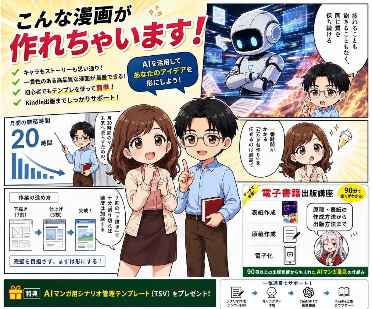 初心者でも安心！AIマンガ作成・出版を教えます 90冊の出版実績から生まれたAIマンガ量産の仕組み イメージ1