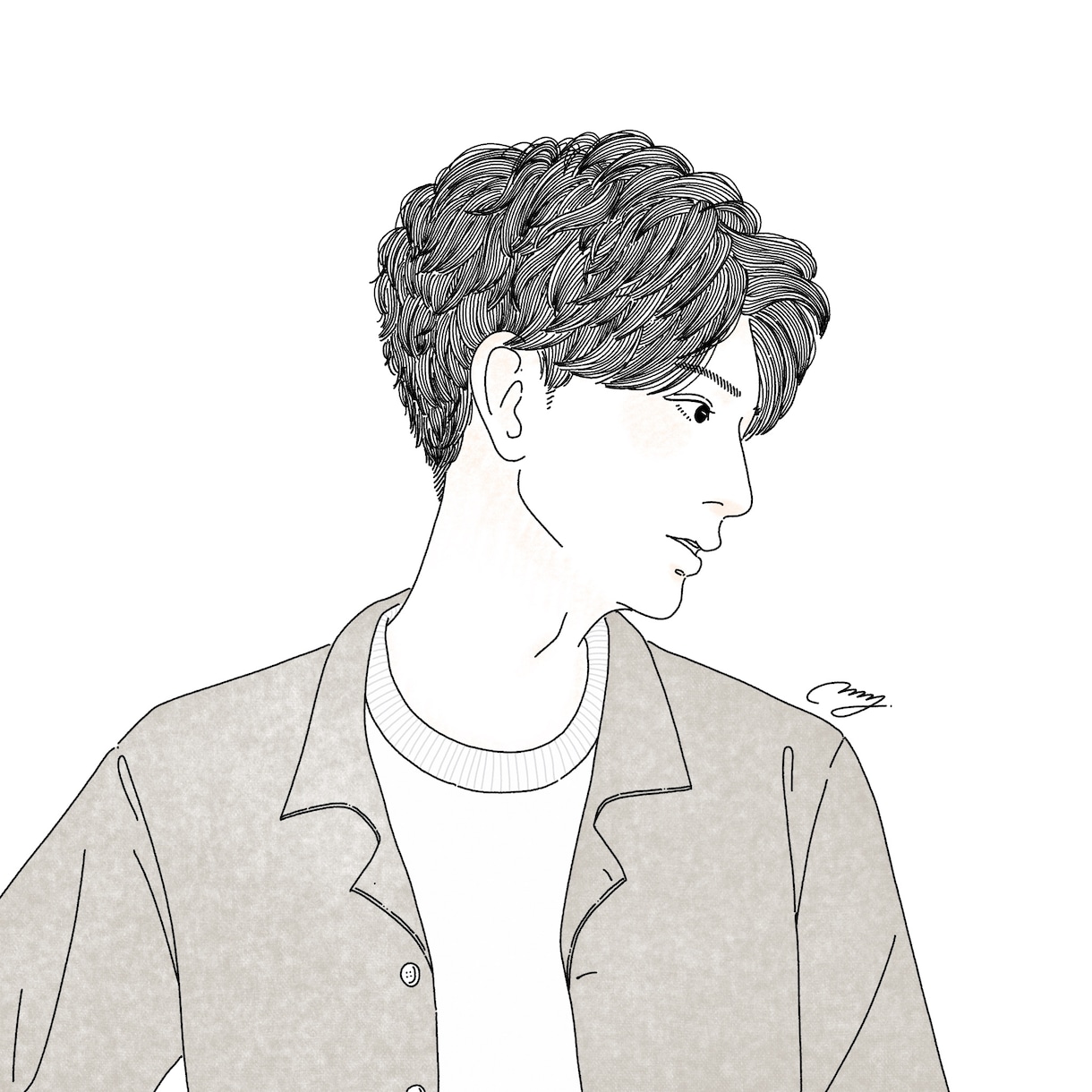 アイコンにも◎おしゃれで繊細な似顔絵を描きます 繊細でお洒落なイラストに仕上げます！ イメージ3