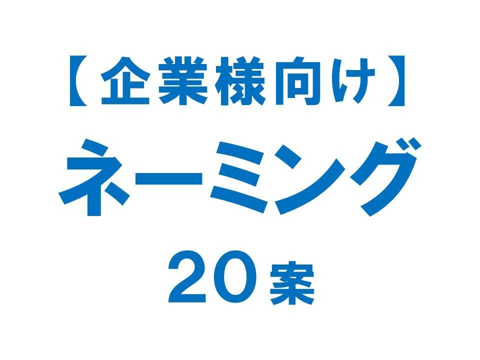 企業様向け　高品質な【ネーミング２０案】書きます １００案以上の中から、効果的な２０案を選ぶ。それがプロの技。 イメージ1