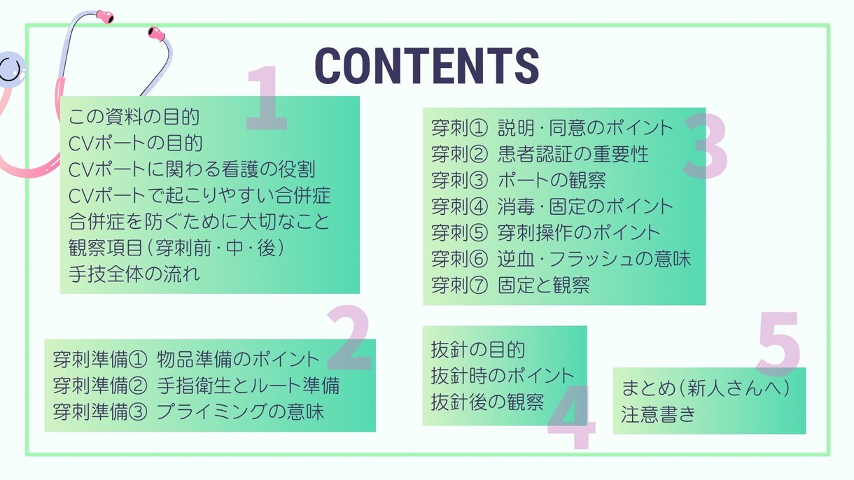 新人看護師のためのCVポート管理資料あります 手順から看護のポイントまでこれで完結！チェックリスト付き イメージ3