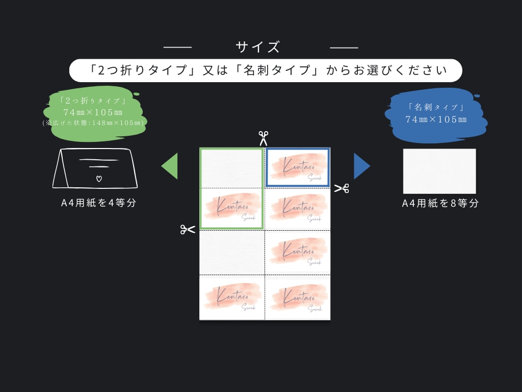 結婚式用のオリジナル席札を作成・印刷します 多種のデザイン・フォントから選択可能！最多576パターン！ イメージ5