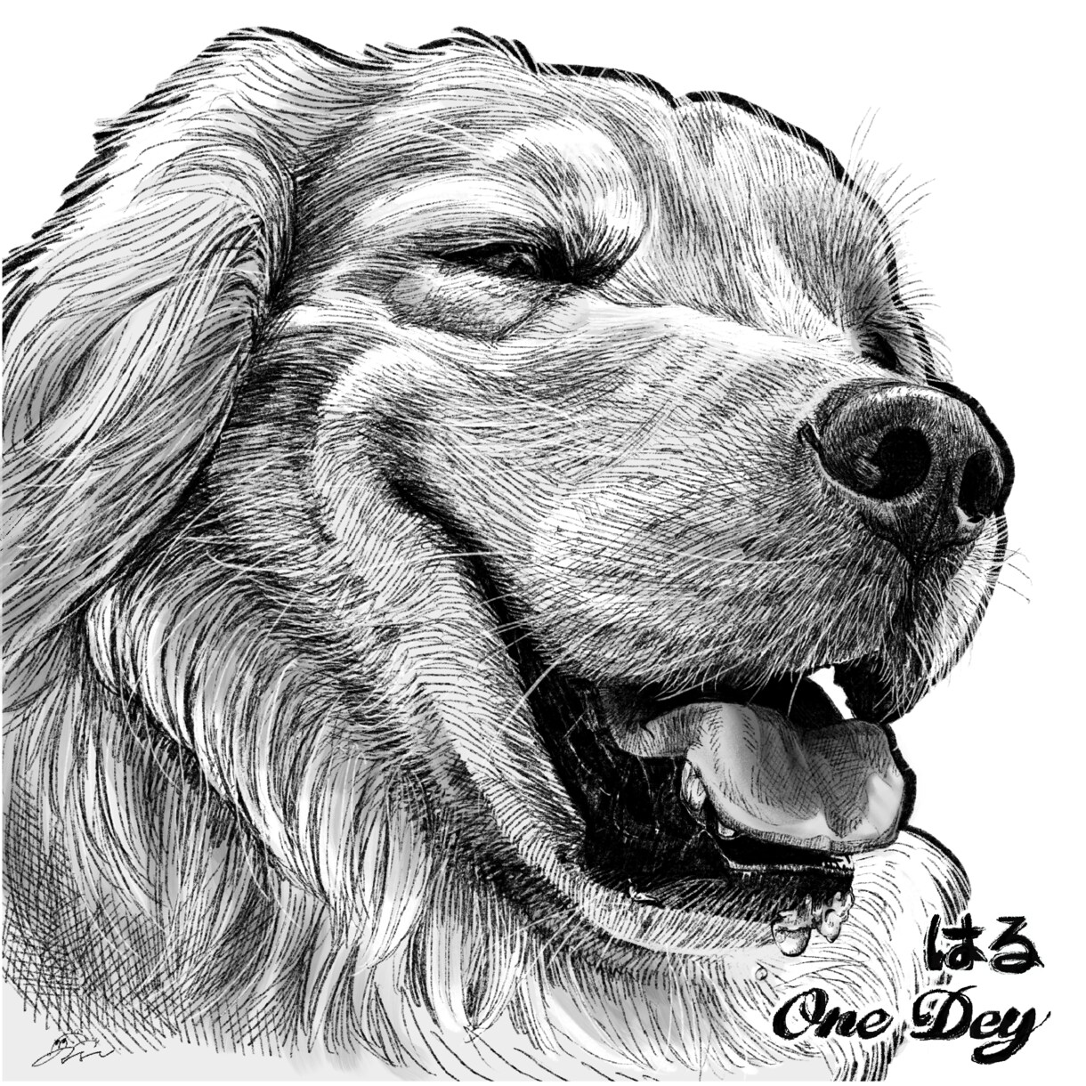 シックでかっこいいペット似顔絵描きます モノクロでうちの子をかっこよく描きます イメージ9
