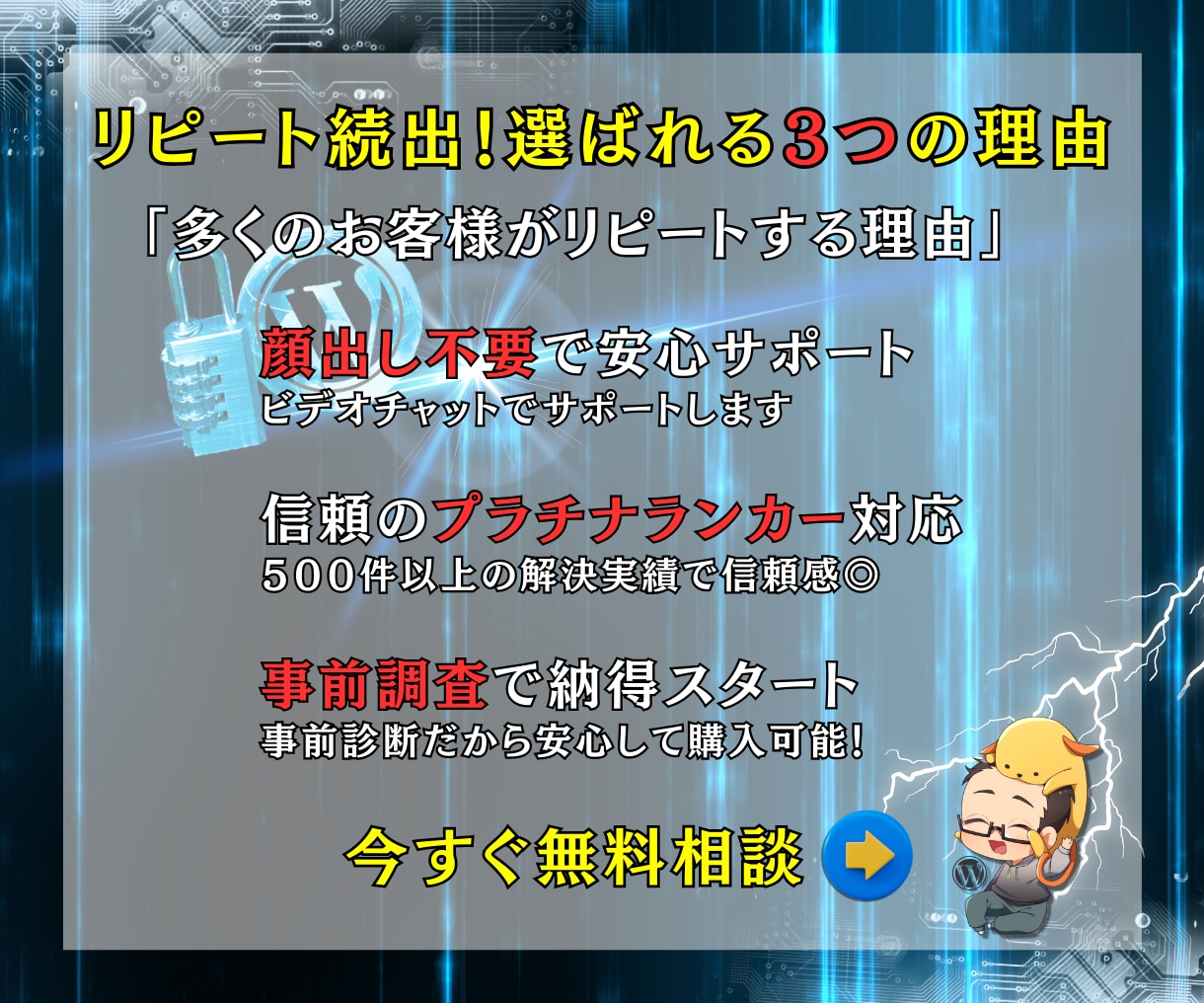 調査無料❗️WPの改ざん・マルウェア完全駆除します 24h以内対応❗️再発防止策セキュリティ強化❗️600件超 イメージ3
