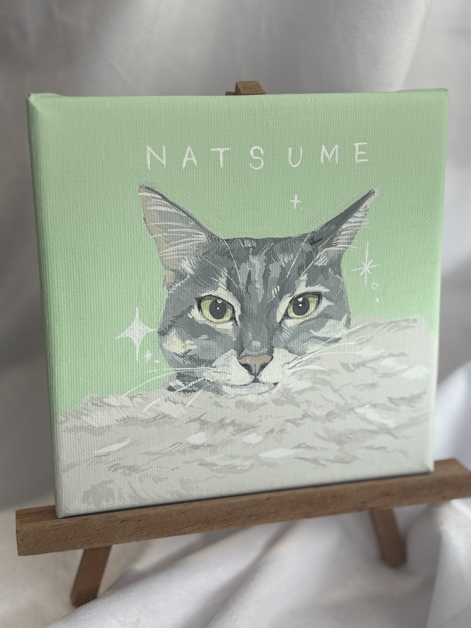 大切な愛猫を、アクリル絵の具で丁寧に描きます インテリアやプレゼントにぴったりです♡【送料無料】 イメージ4