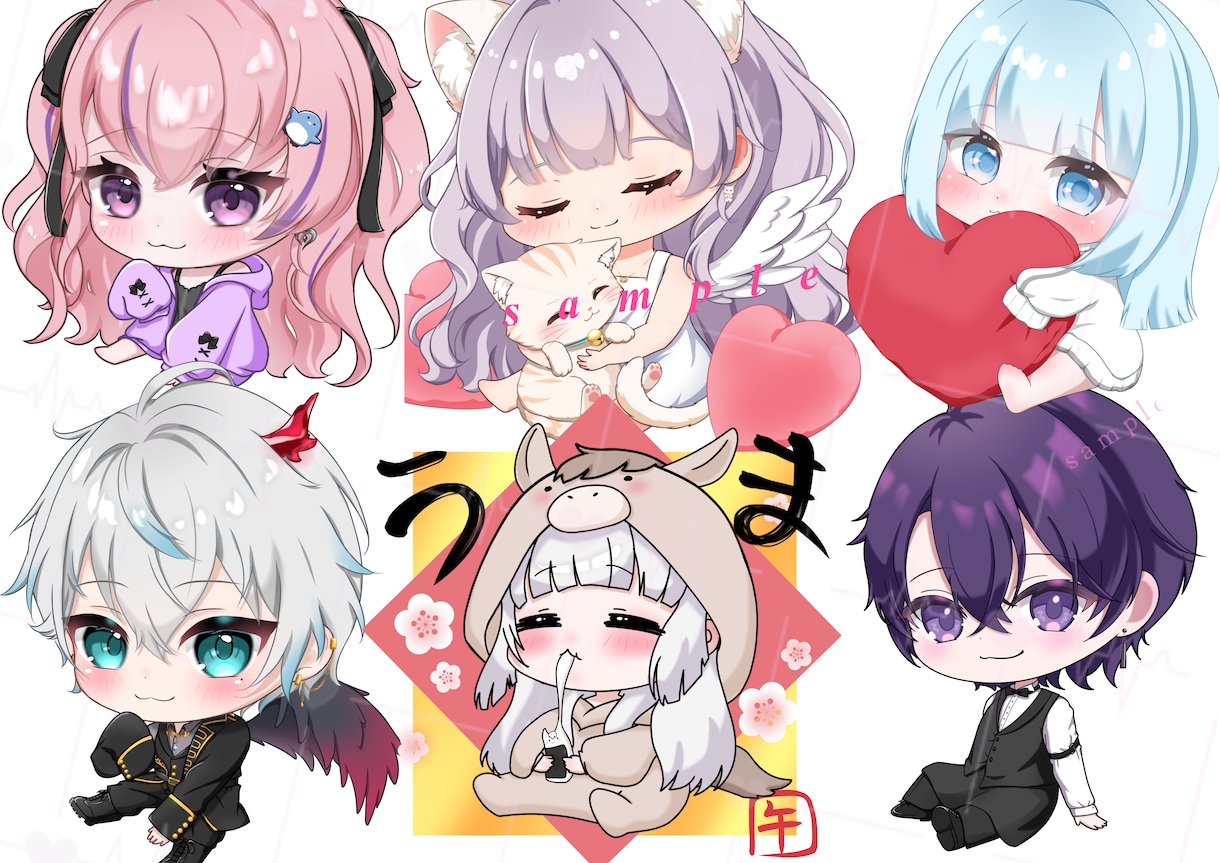 アイコン・配信・グッズ向けのミニキャラを描きます 魅力をぎゅっと詰め込んだ、目を引くかわいいミニキャラに！ イメージ5