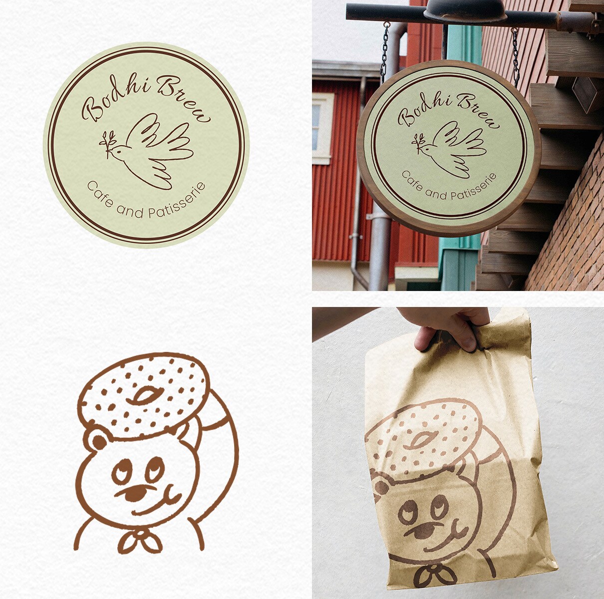 カフェ・ベーカリー専門の手描きロゴを制作します 韓国のデザイン感性で、温かみのあるお店の顔を描きます イメージ7