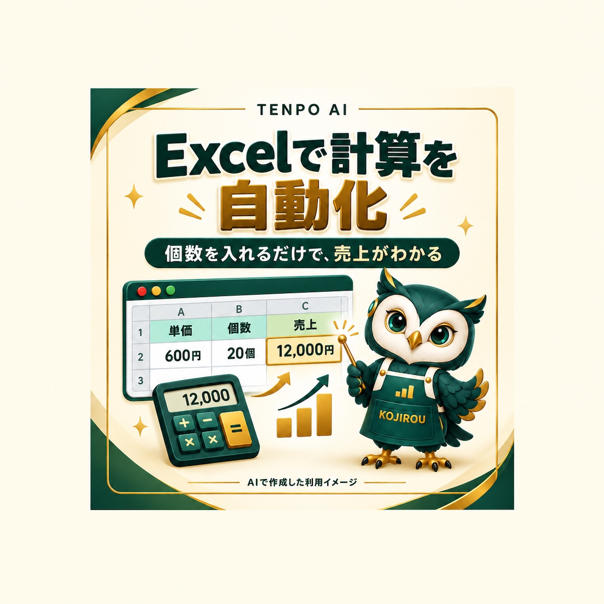 Excelの計算と集計を自動化します 個数を入れるだけで、売上や合計がわかる表に イメージ1