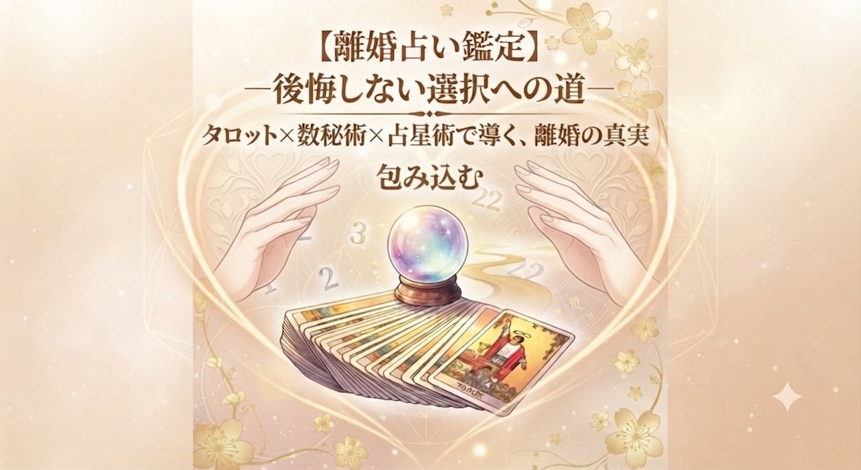 離婚占い鑑定 ―後悔しない選択への道―へ導きます タロット×数秘術×占星術で導く、離婚の真実 イメージ1
