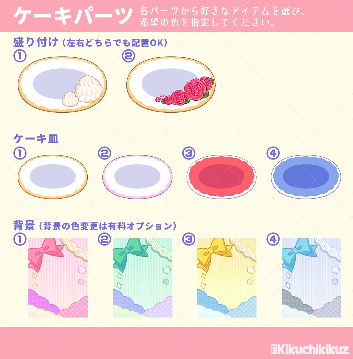 可愛いケーキ＆背景付き★お座りミニキャラ描きます 商用利用OK！お誕生日や記念日に使えるデフォルメイラスト イメージ6