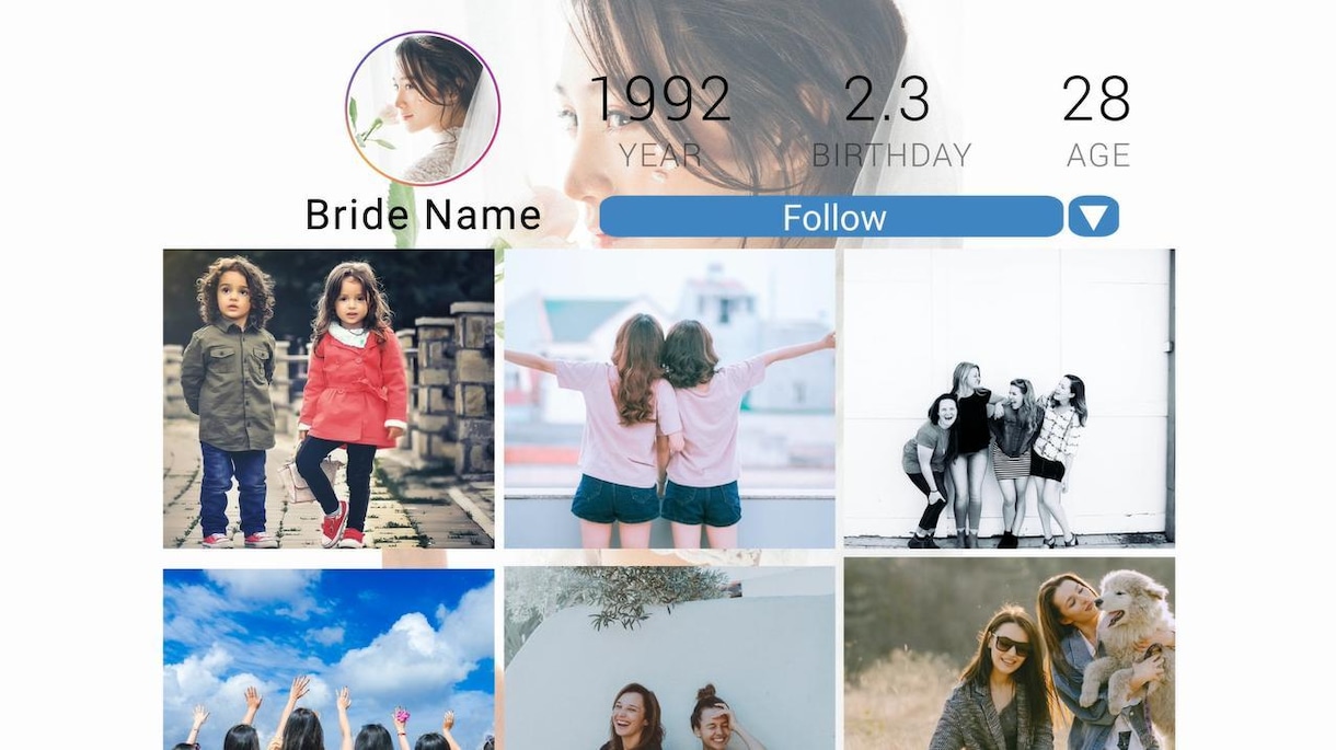 インスタ風♡結婚式 プロフィールムービー制作します 【何度でも修正可能】ご一緒にこだわった動画に仕上げます！ イメージ1