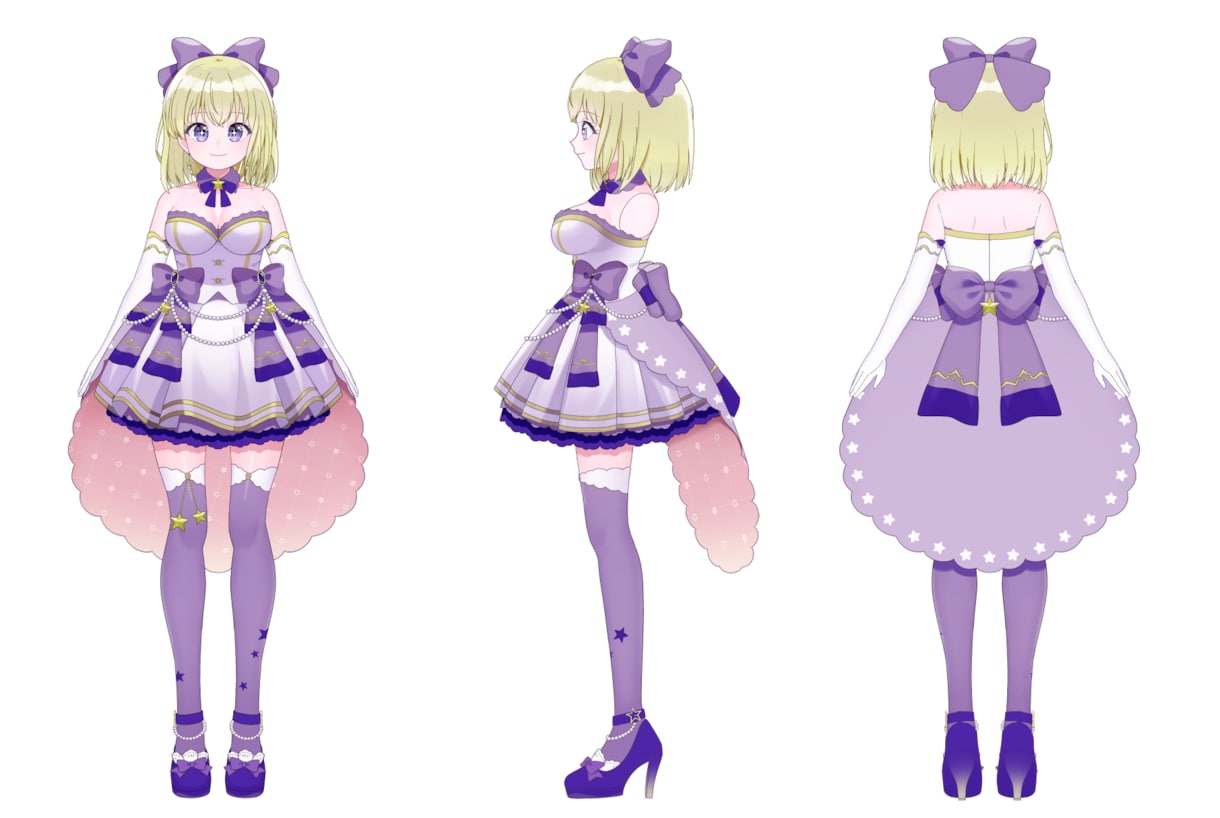 商用利用OK！可愛いキャラクター3面図を作成します 修正2回対応｜Vtuber・配信者など資料が必要な方へ！ イメージ2