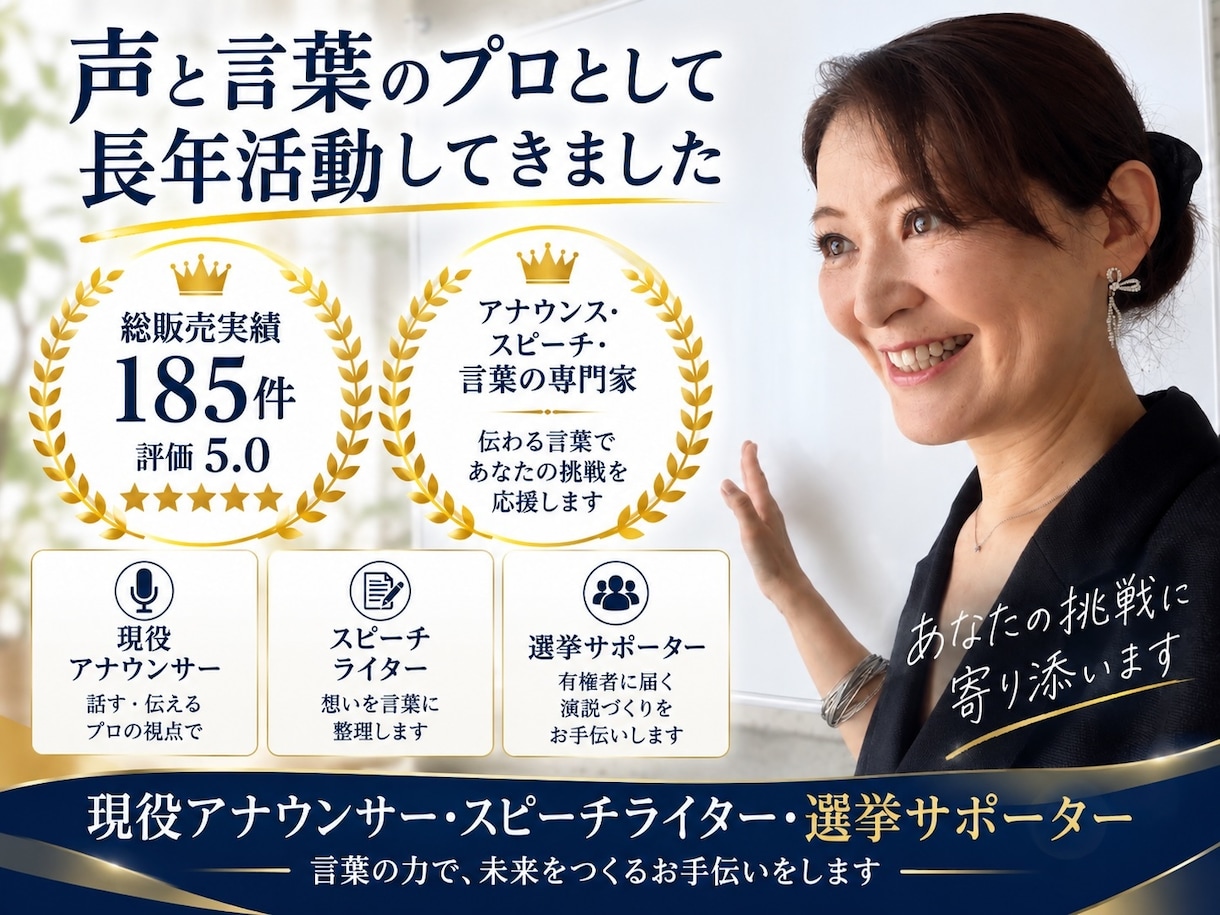 選挙演説・演説原稿を作成します 初出馬でも伝わる！現役アナが話し方までサポート イメージ4