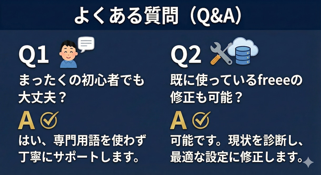 freee初期設定代行で「利益が解る武器化」します 記帳を半自動化！中小企業診断士が「経営を楽にする土台」を。 イメージ5