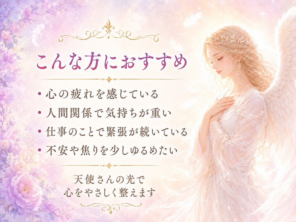 心をやさしく整える天使ヒーリングをします 天使さんのやさしい光を遠隔でお届けします イメージ2