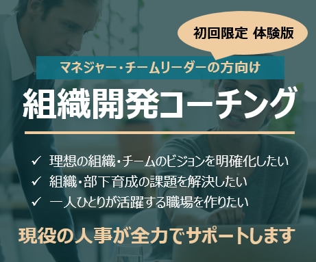 組織開発コーチングを体験できます 現役人事が全力サポート！お気軽にお試しください(初回限定) イメージ1