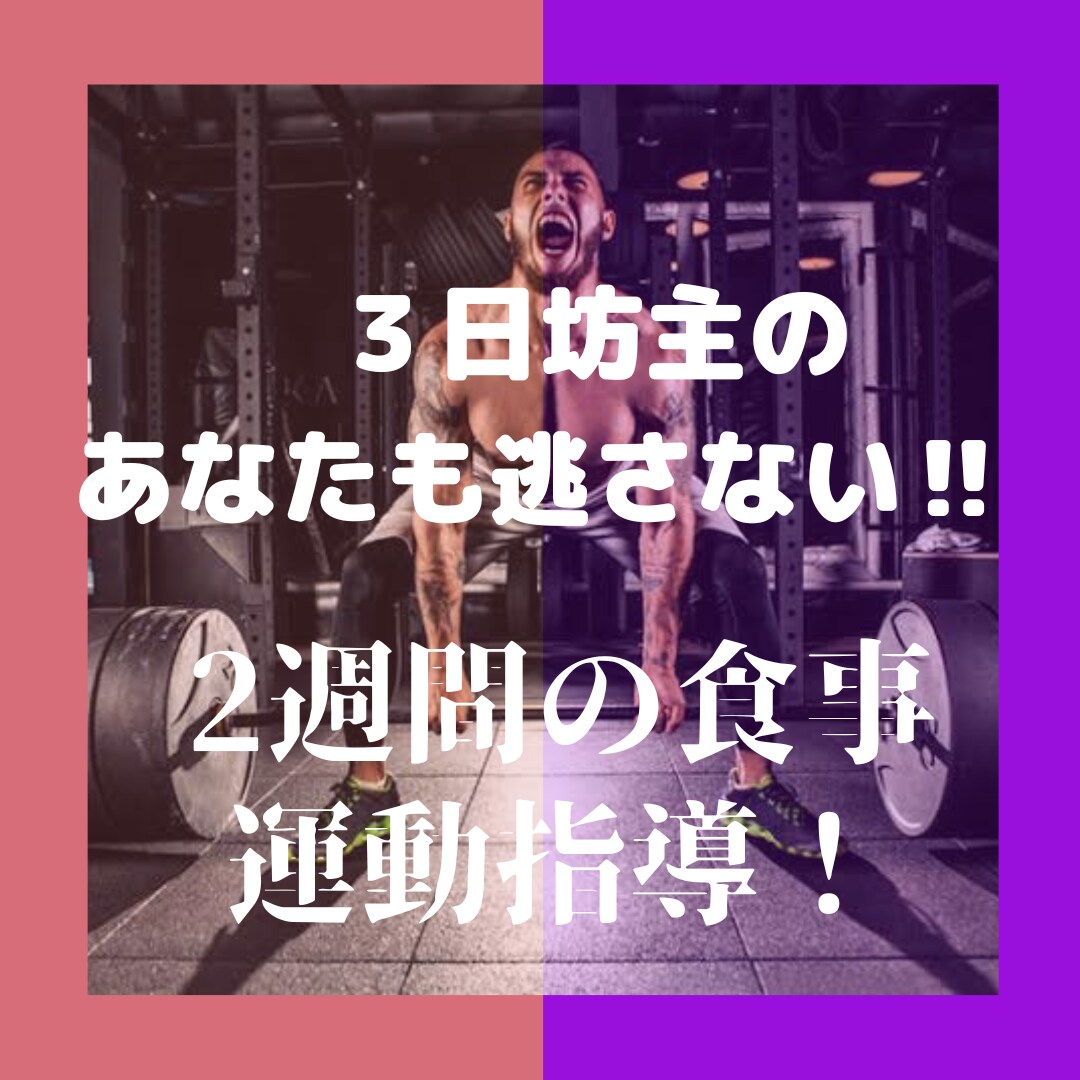 2週間の徹底した食事・運動指導をします ３日坊主の方でも逃げられない環境から2週間で痩せる土台作り イメージ1
