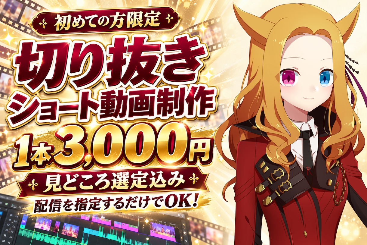 初回限定！配信切り抜きショート動画を作成します まずは1本3,000円｜見どころ選定込み・配信指定だけでOK イメージ1