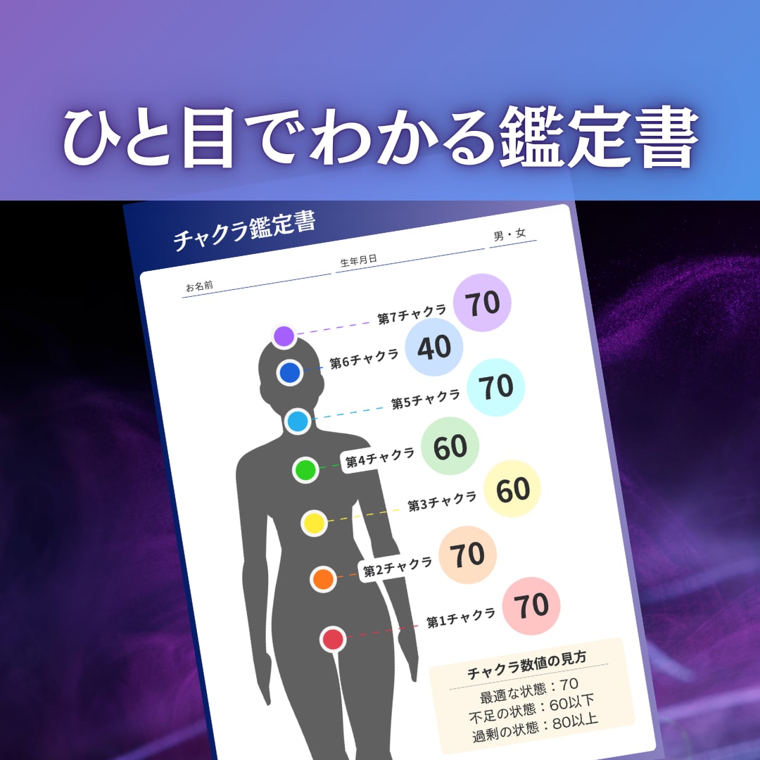 あなたのチャクラ状態を数値で可視化します 不安・心のモヤ・人間関係など、お悩みに寄り添う鑑定を！ イメージ3