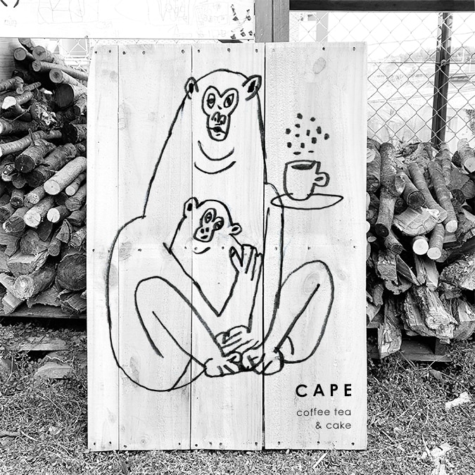 パレット古材をキャンバスに、イラストをお届けします カフェやショップのサイン、ガーデンインテリア等にいかがですか イメージ4