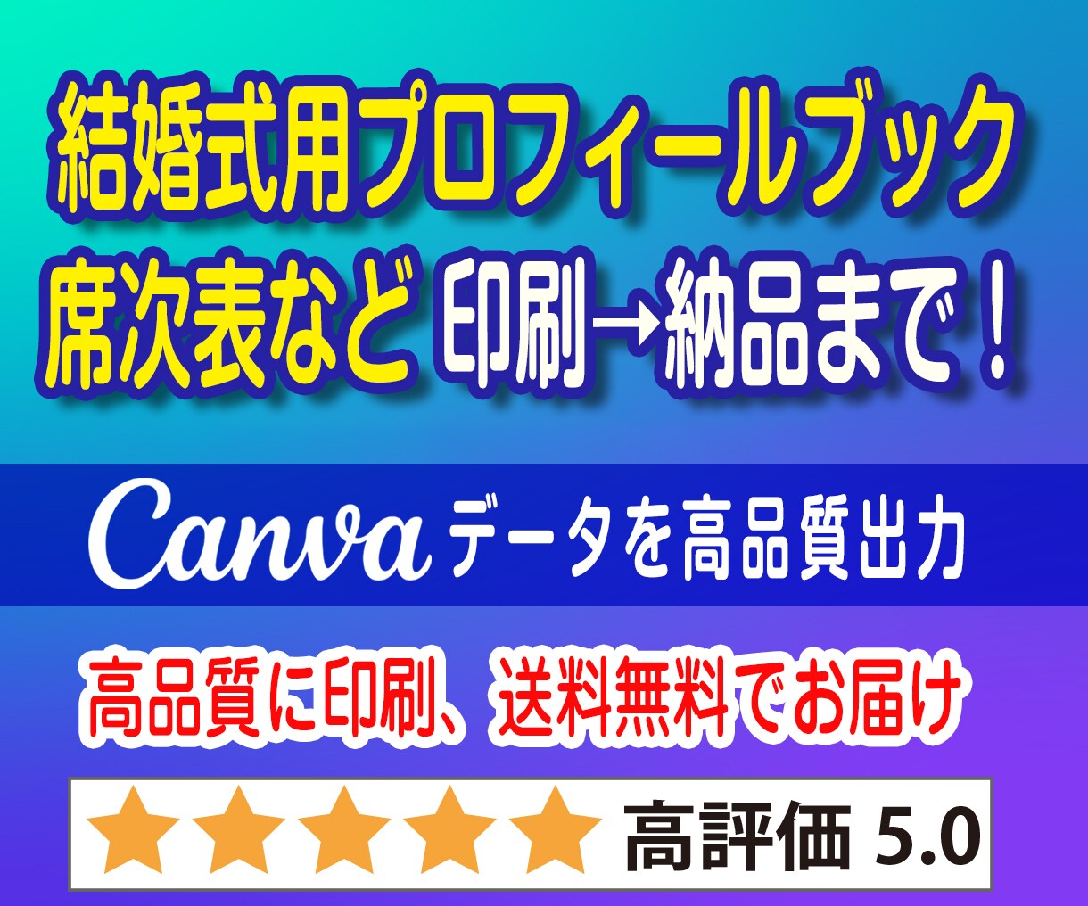 Canva結婚式プロフィールブック冊子印刷します Canvaデータから高品質に冊子製本し送料無料でお届け イメージ1